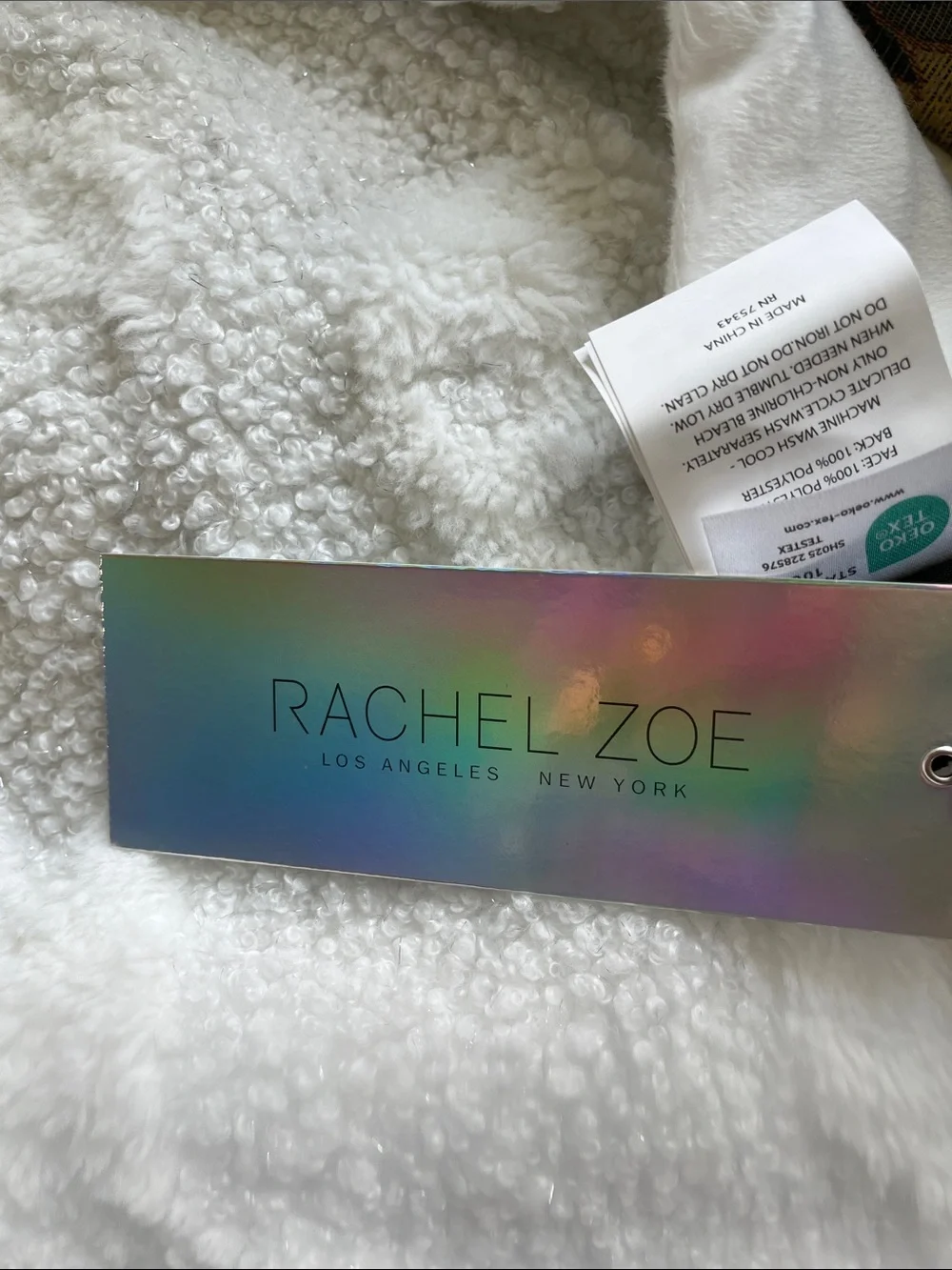 Rachel Zoe Soft Ivory Sherpa Throw Blanket